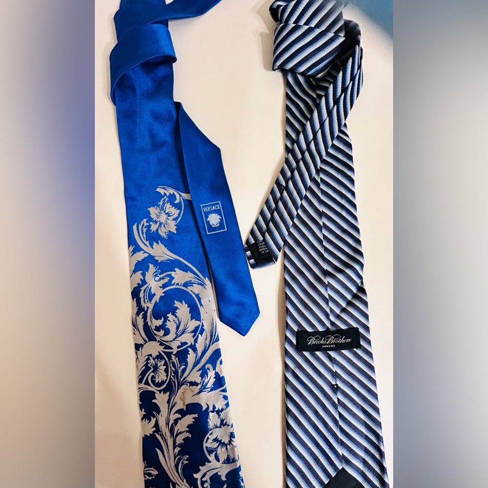 Versace Silk Tie Bundle With Brooks Brothers Silk Tie {2} LUXURY TIES